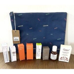 Premium High End Beauty SKINCARE Mixed Lot Travel Sz & Marine Layer Large Pouch